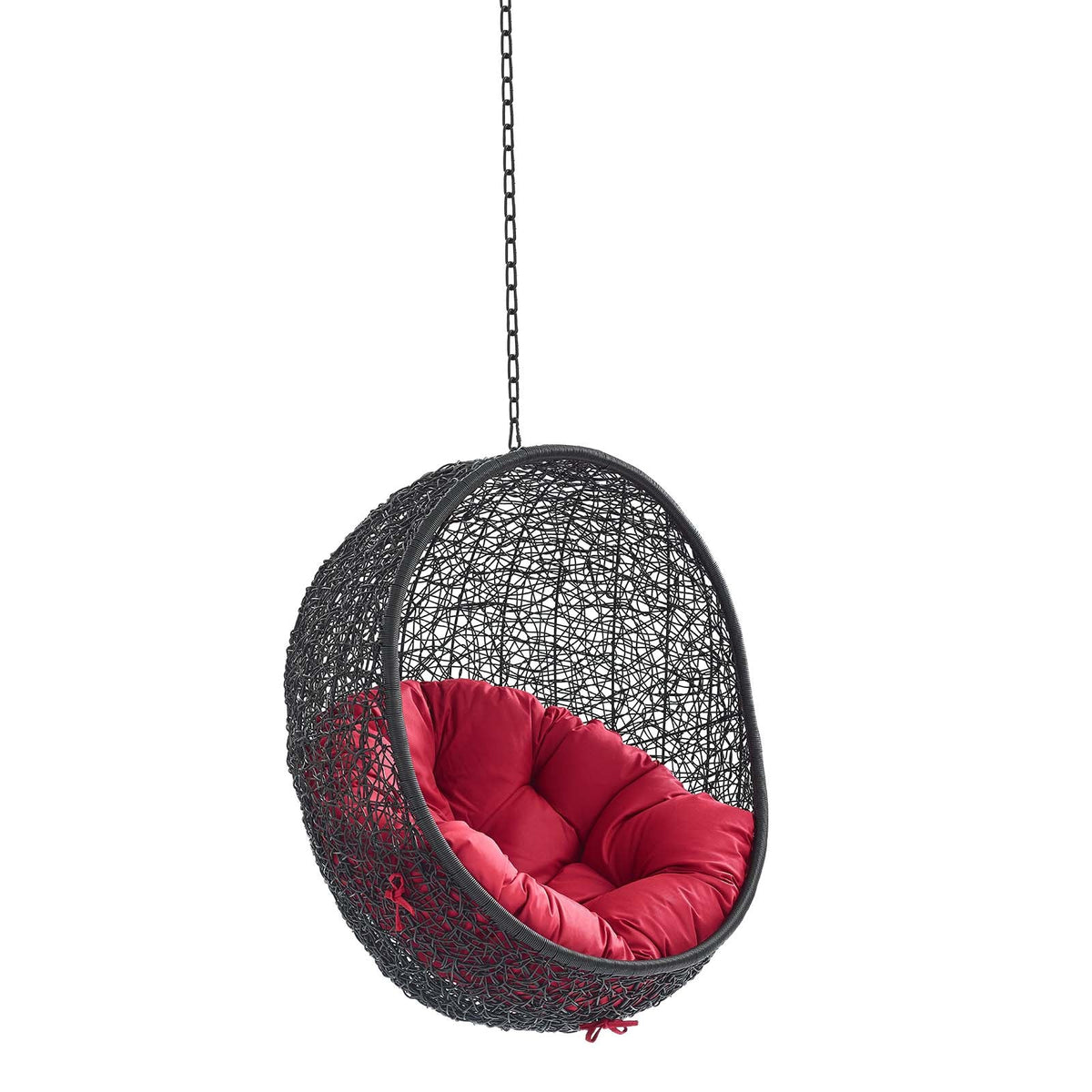 Encase Black/Red Swing Outdoor Patio Lounge Chair Without Stand