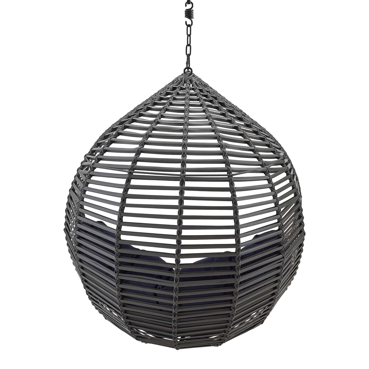 Garner Gray/Navy Teardrop Outdoor Patio Swing Chair Without Stand