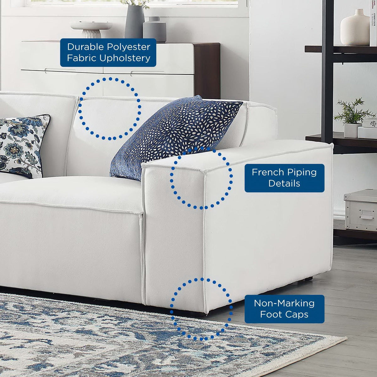 Restore White 5-Piece Sectional Sofa - 122.50x122.50"