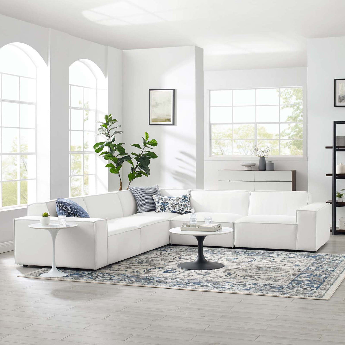 Restore White 5-Piece Sectional Sofa - 122.50x122.50"