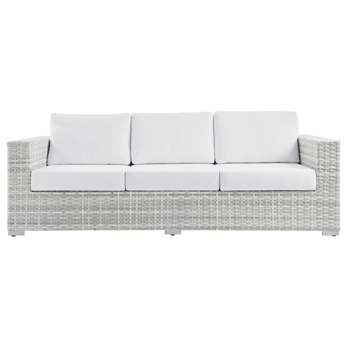 Convene Light Gray/White Outdoor Patio Sofa
