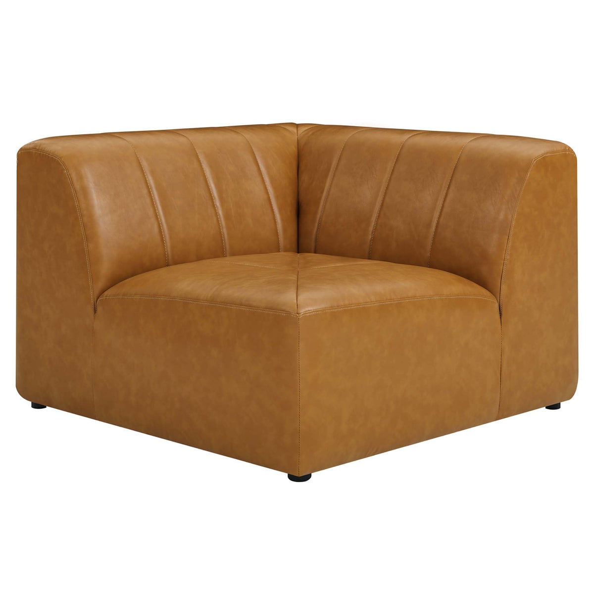 Bartlett Tan Vegan Leather Corner Chair