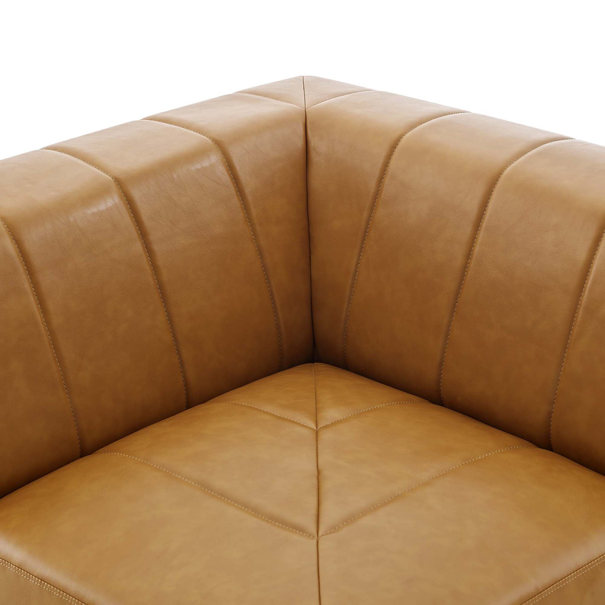 Bartlett Tan Vegan Leather Corner Chair