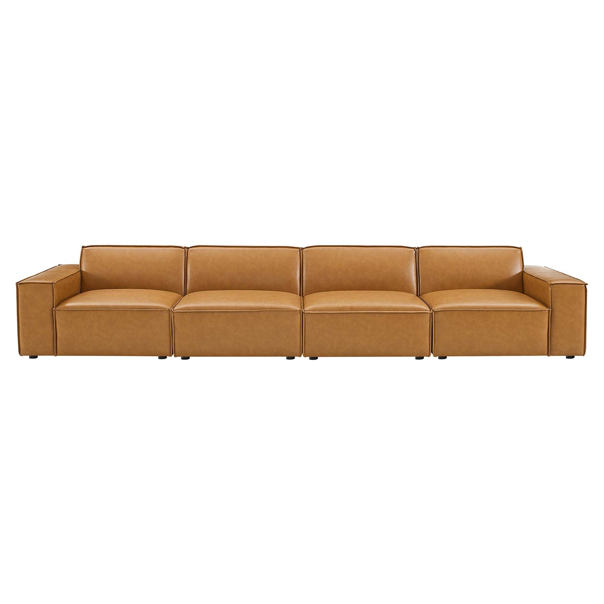 Restore Tan 4-Piece Vegan Leather Sofa