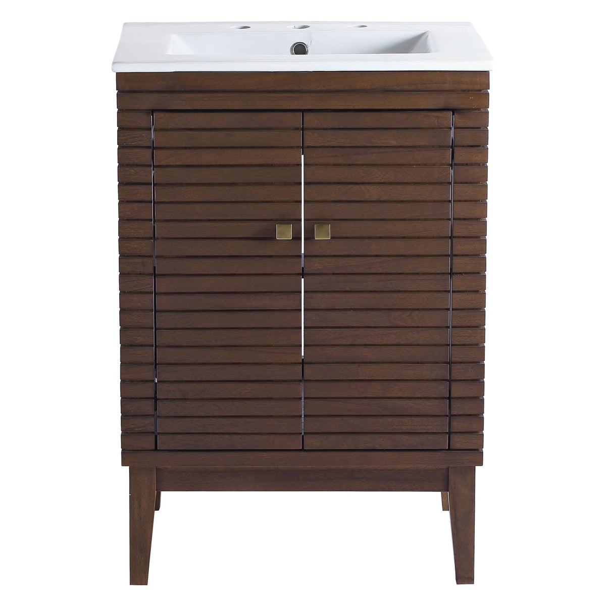 Ledger Walnut/White 24" Bathroom Vanity