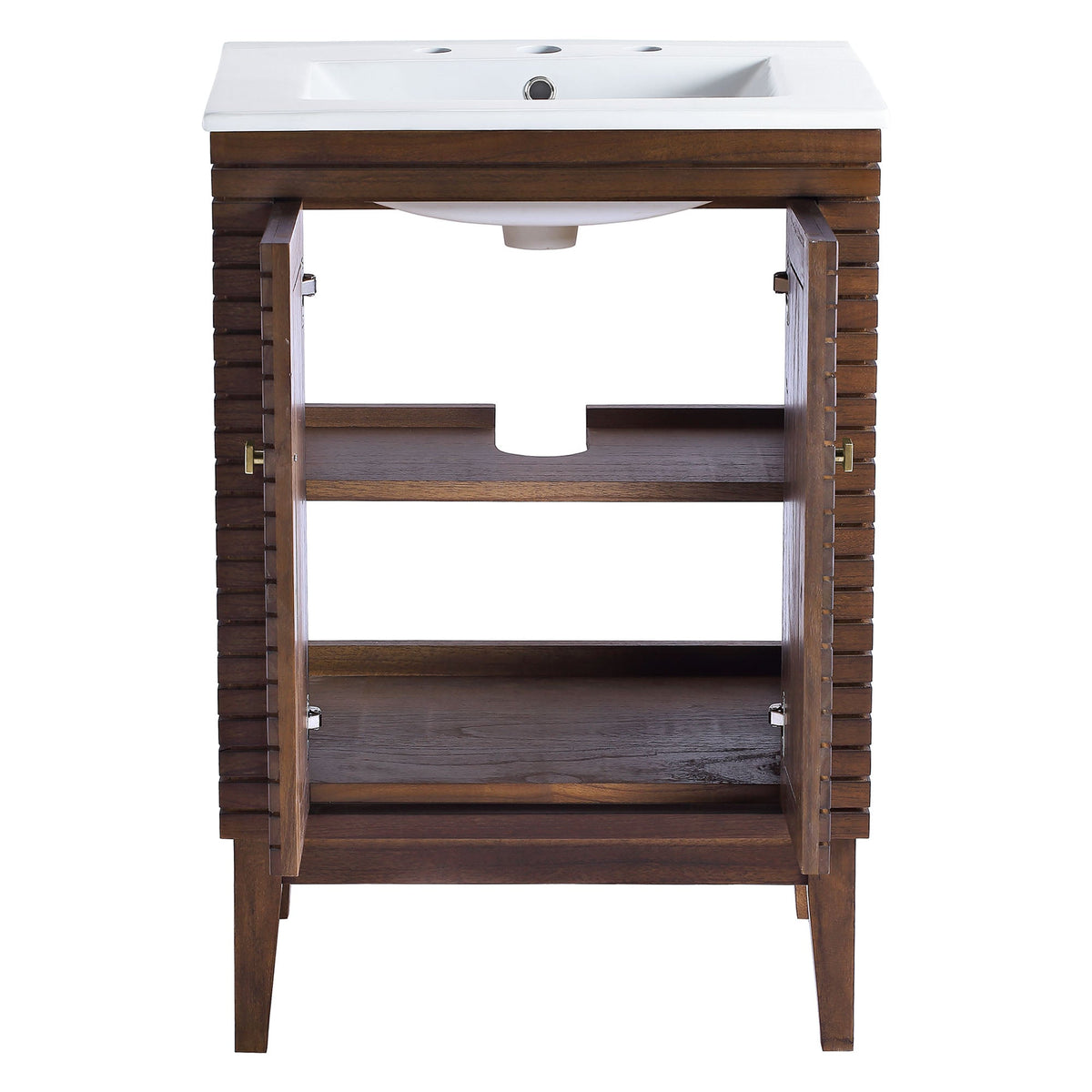 Ledger Walnut/White 24" Bathroom Vanity