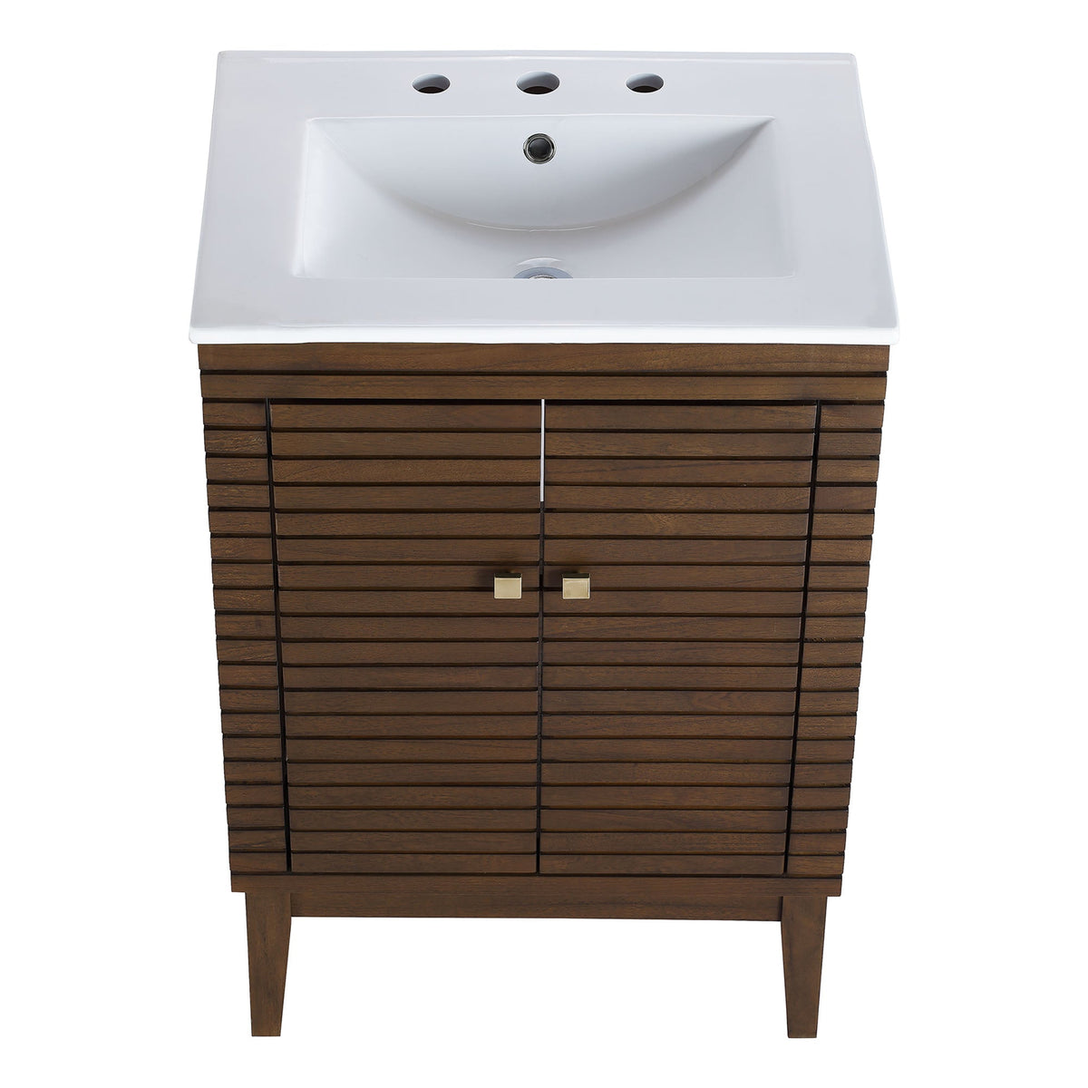 Ledger Walnut/White 24" Bathroom Vanity