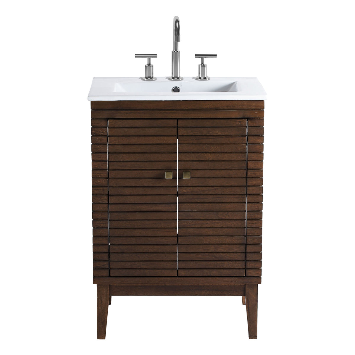 Ledger Walnut/White 24" Bathroom Vanity