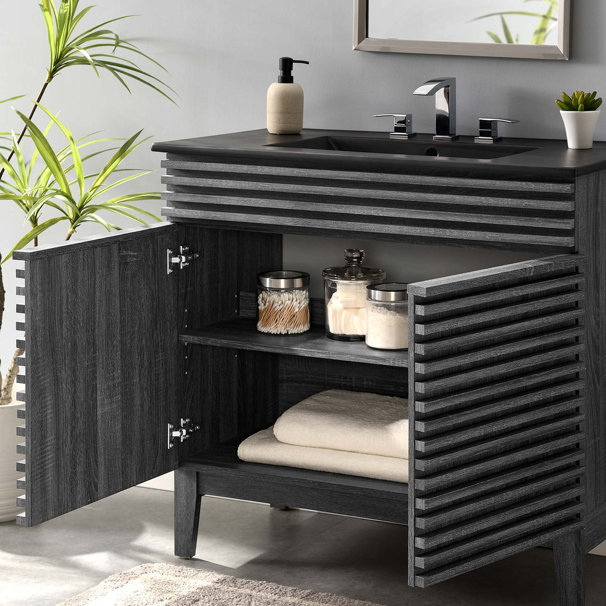 Render Charcoal/Black 36" Bathroom Vanity