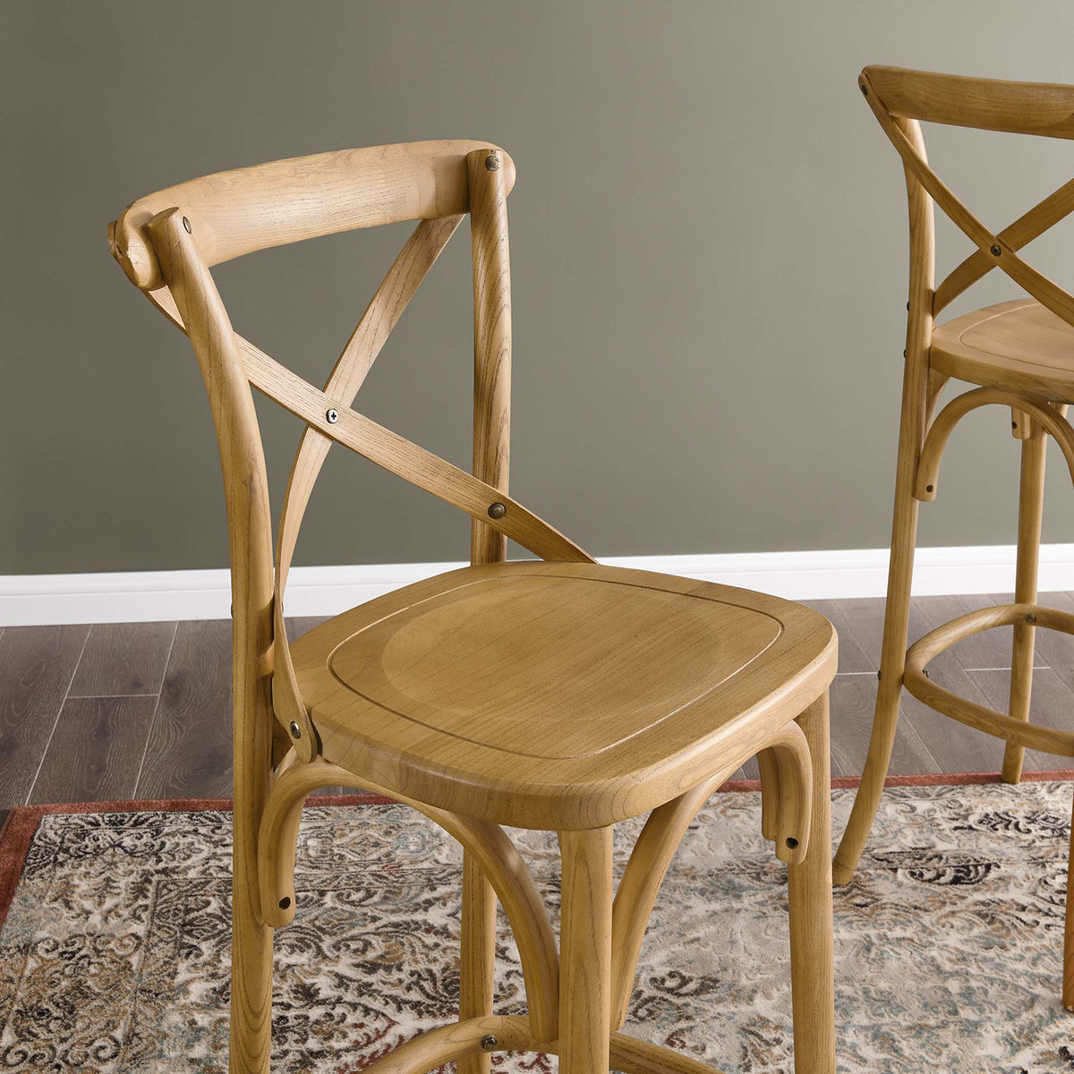 Gear Natural Bar Stool - 19x17.5x43.5"