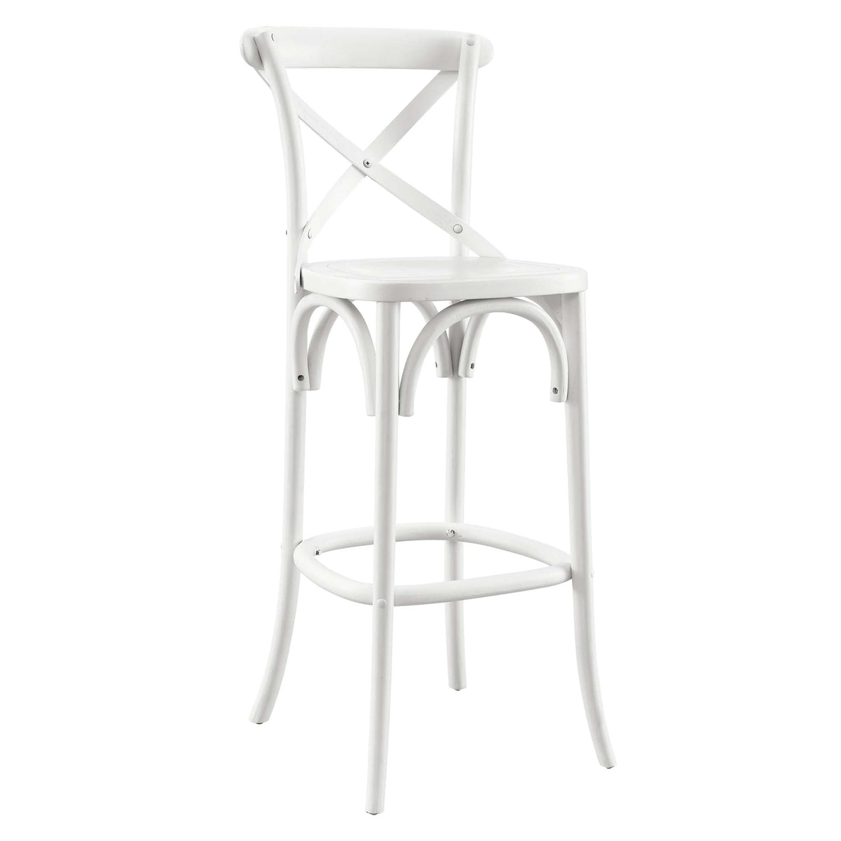 Gear White Bar Stool - 19x17.5x43.5"