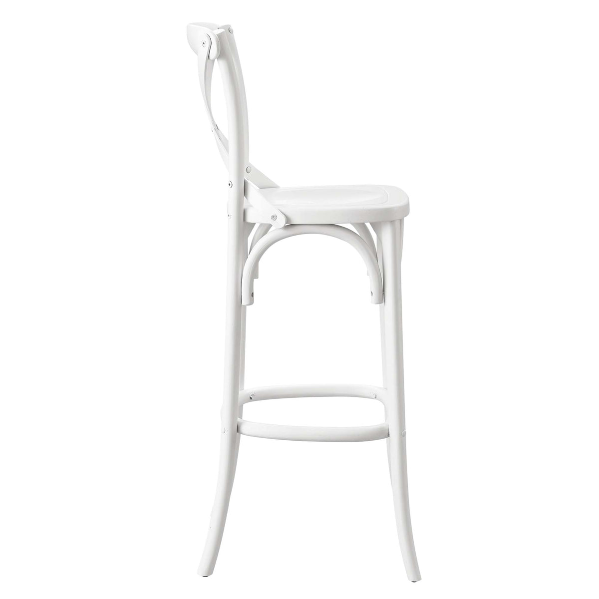 Gear White Bar Stool - 19x17.5x43.5"