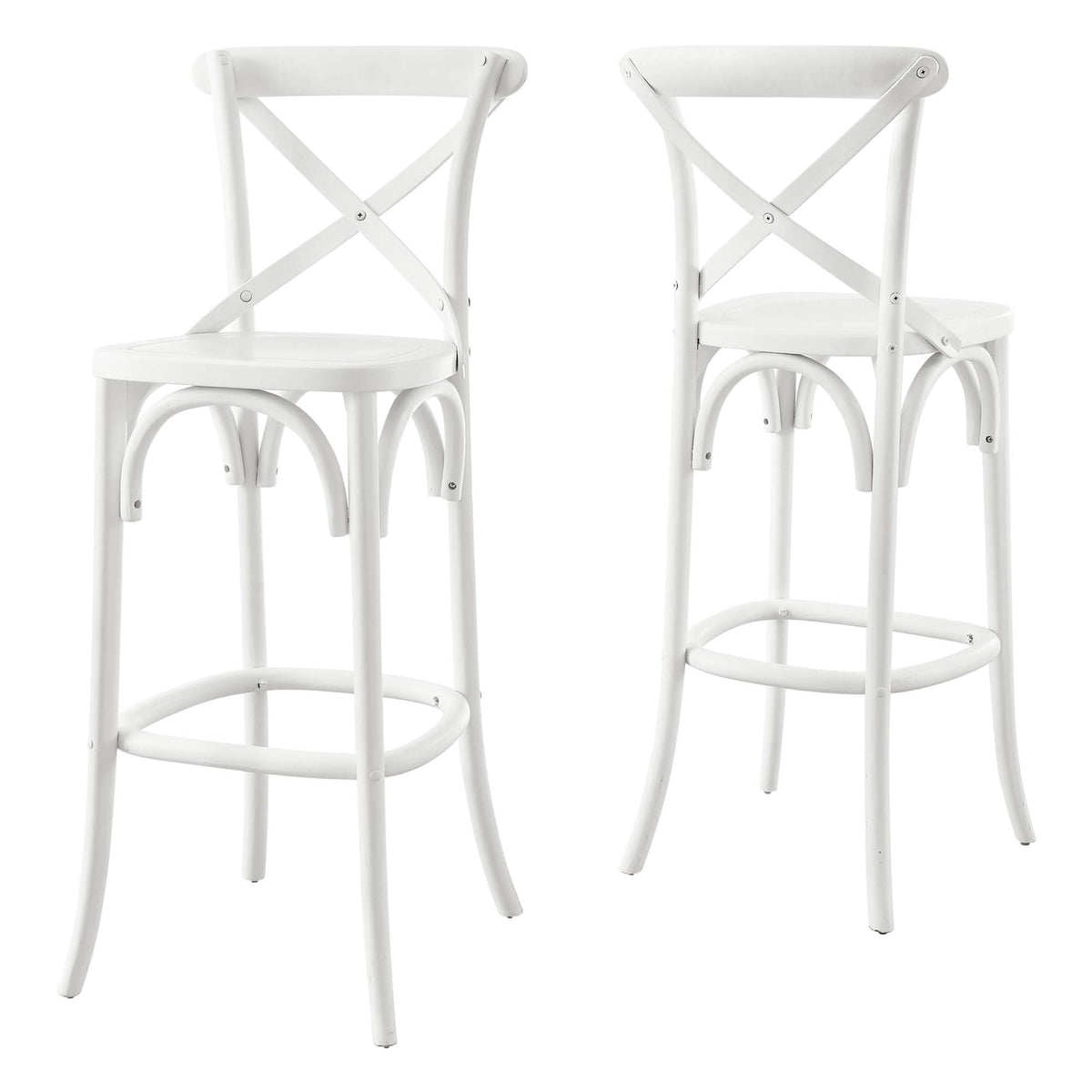 Gear White Bar Stool - 19x17.5x43.5"