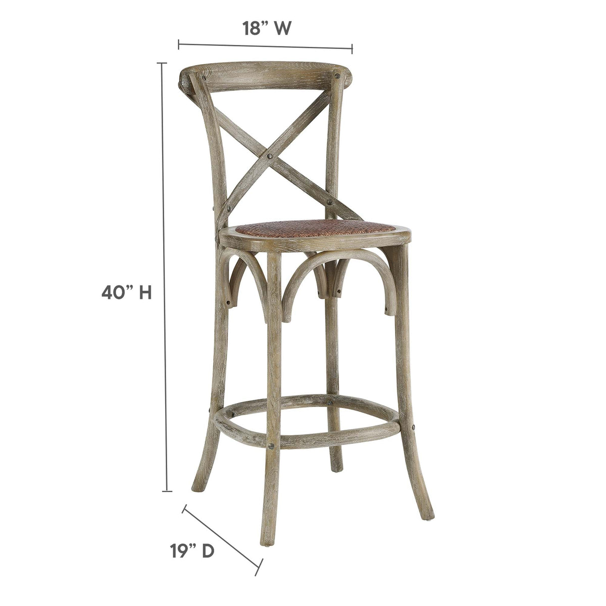 Gear Gray Counter Stool - 19x17.5"