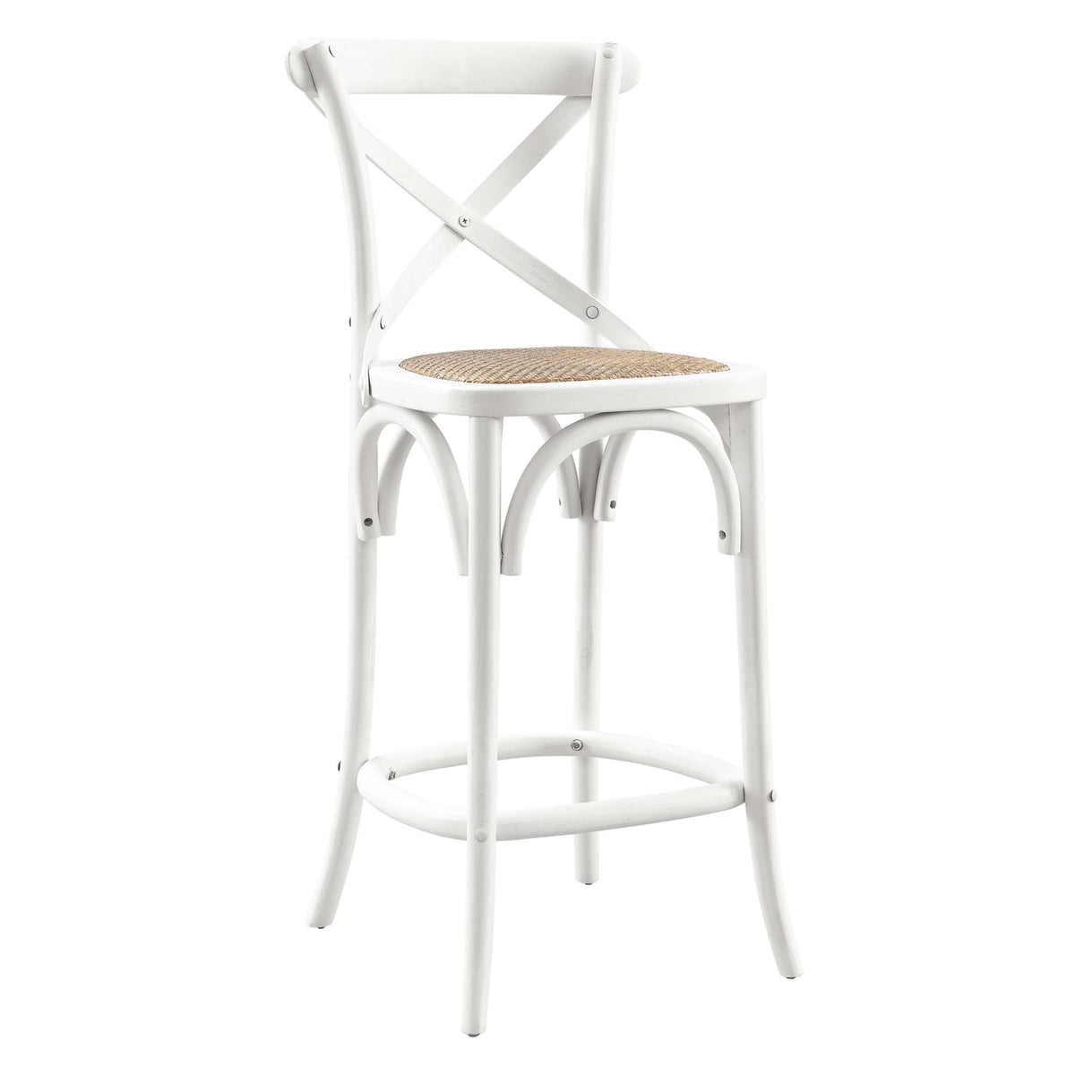 Gear White Counter Stool - 19x17.5"