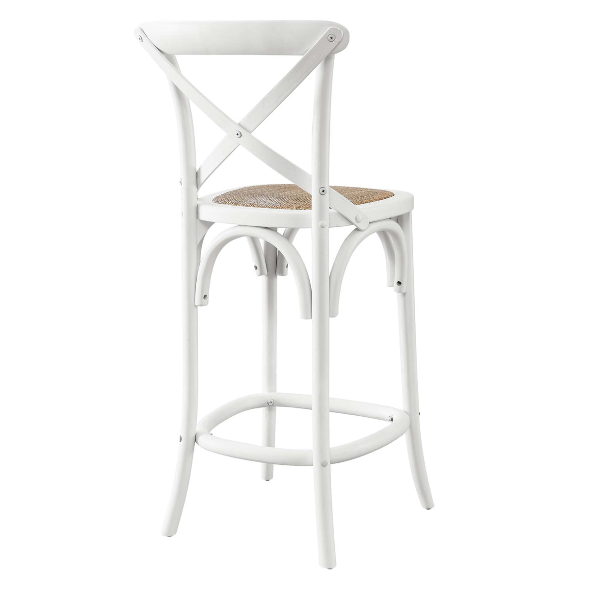 Gear White Counter Stool - 19x17.5"