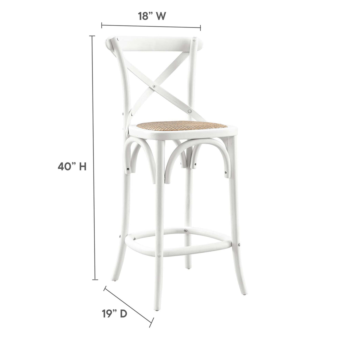 Gear White Counter Stool - 19x17.5"