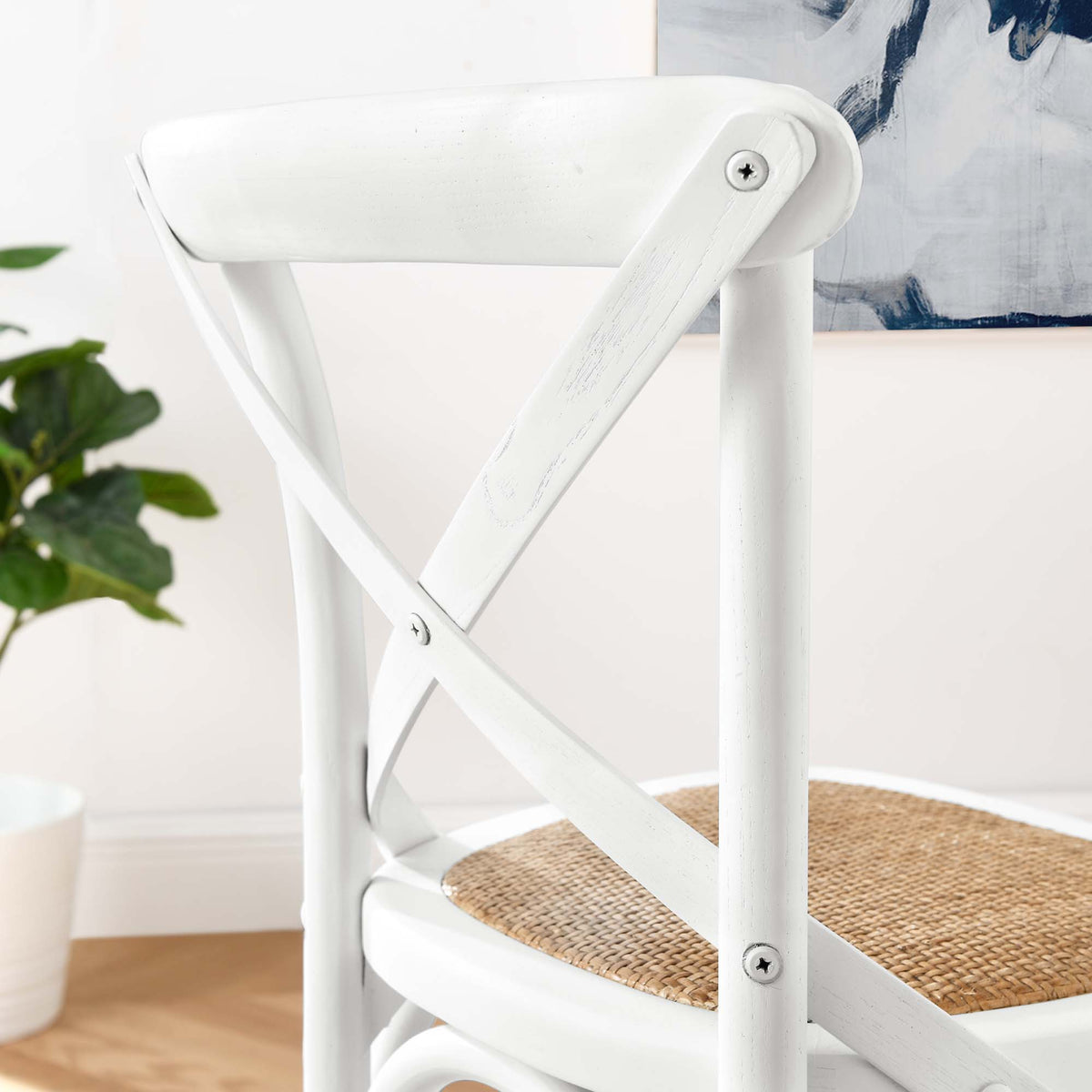 Gear White Counter Stool - 19x17.5"