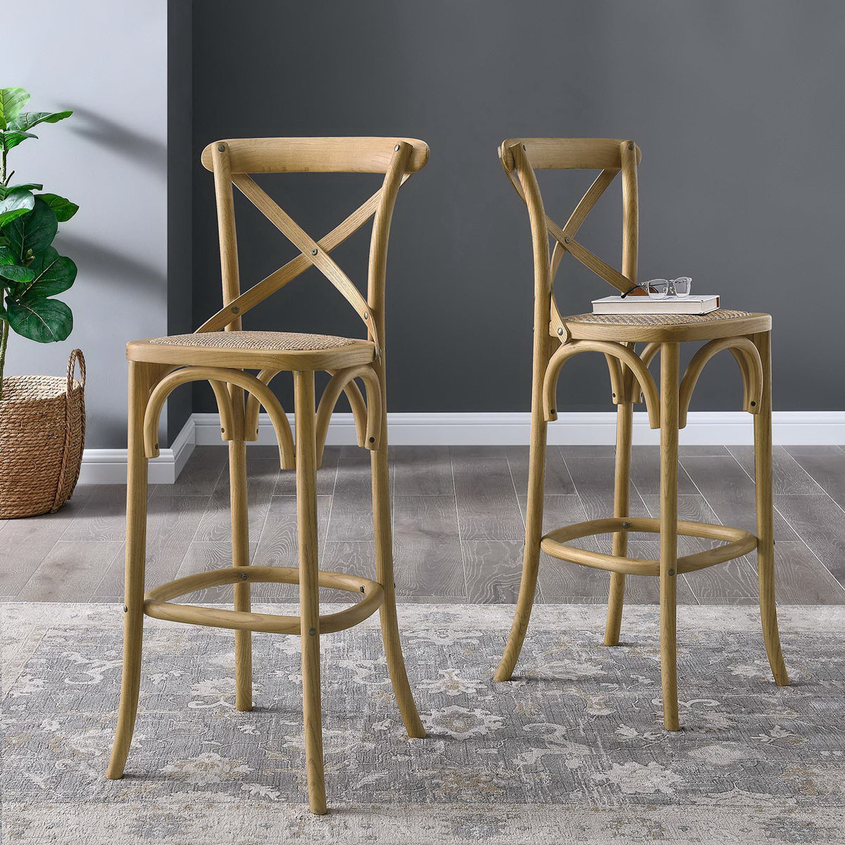 Gear Natural Bar Stool - 19x17.5"
