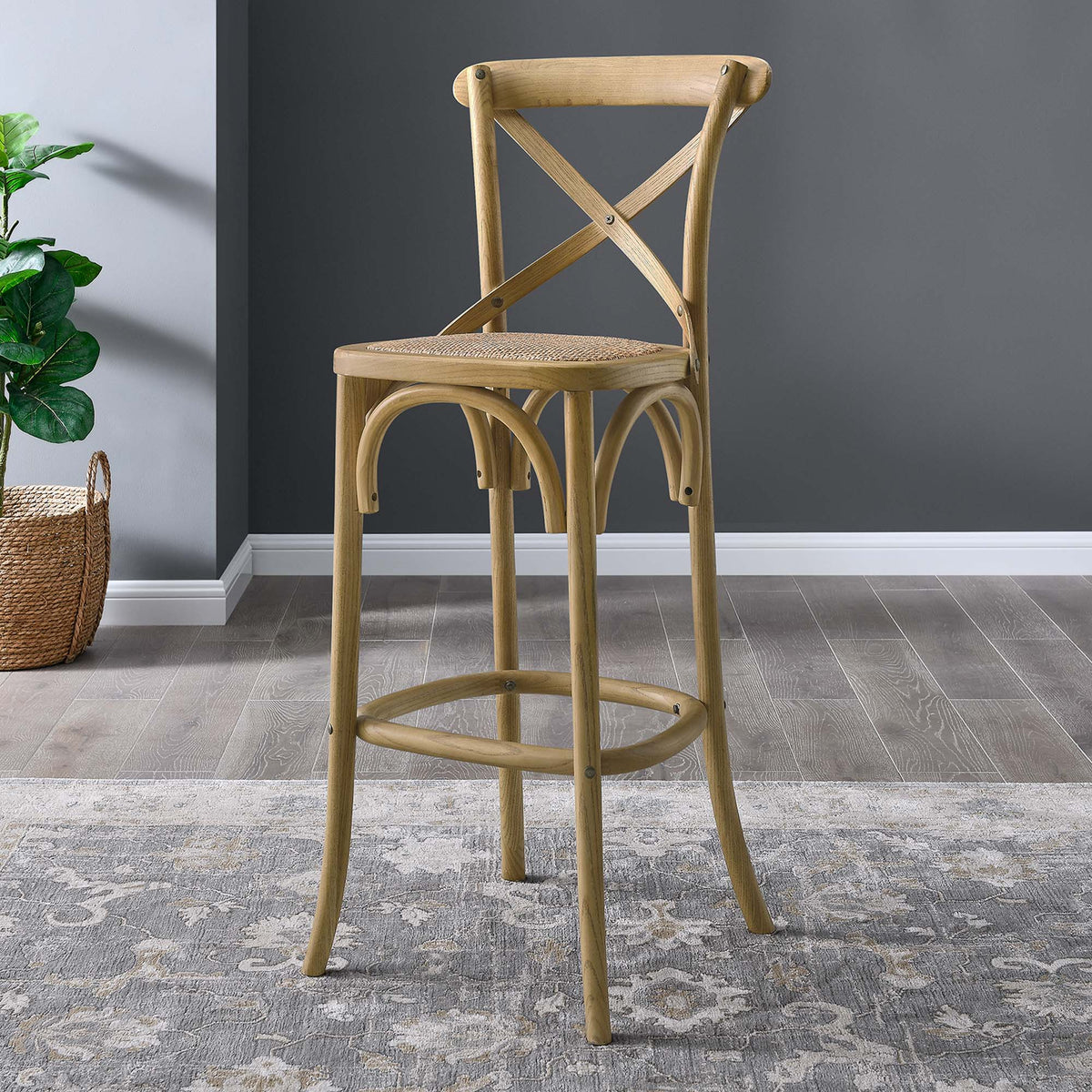Gear Natural Bar Stool - 19x17.5"