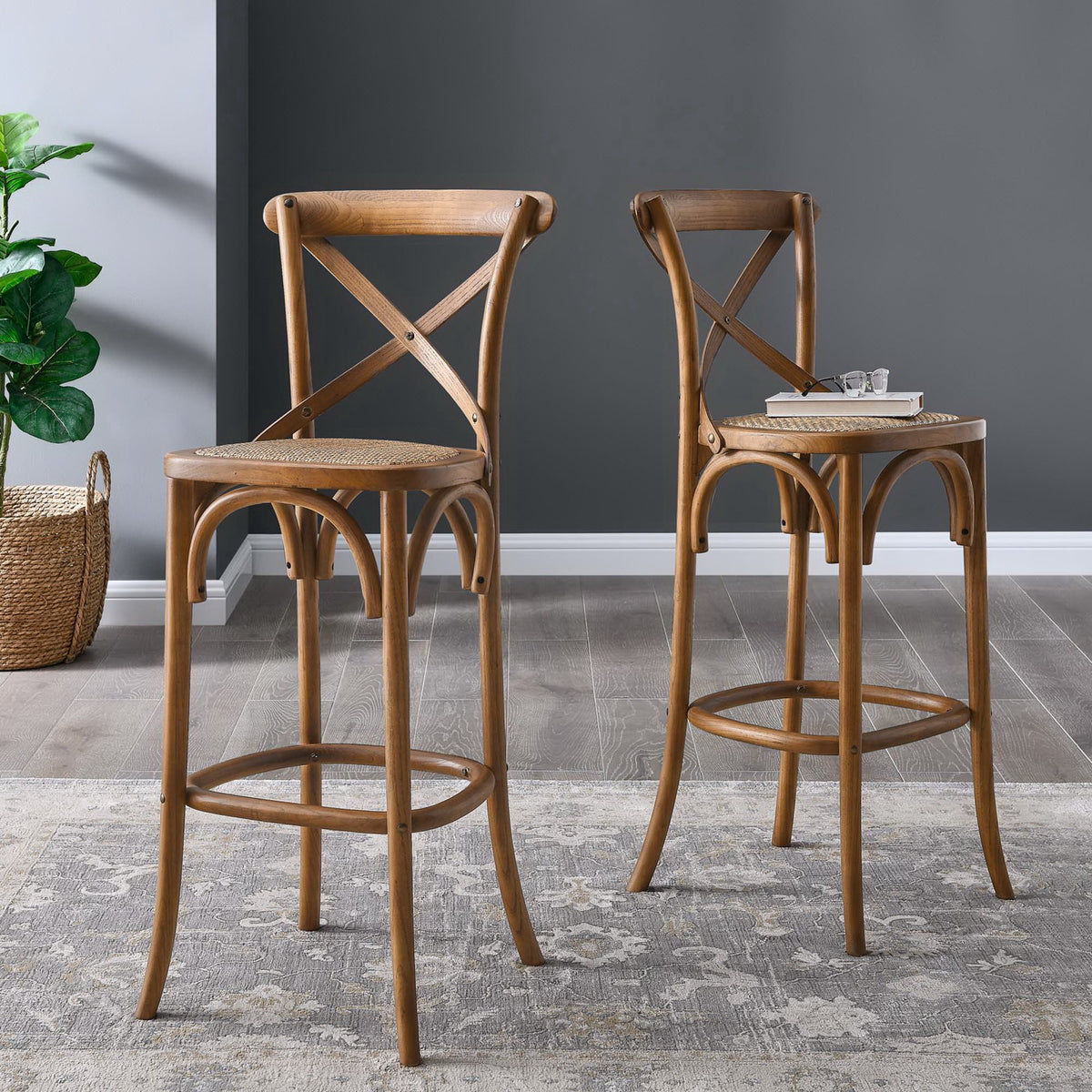 Gear Walnut Bar Stool - 19x17.5"