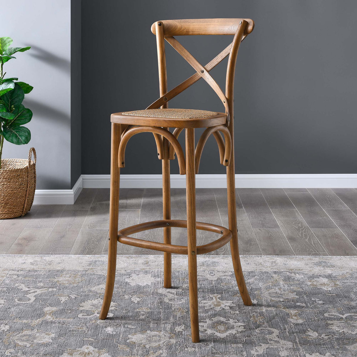Gear Walnut Bar Stool - 19x17.5"