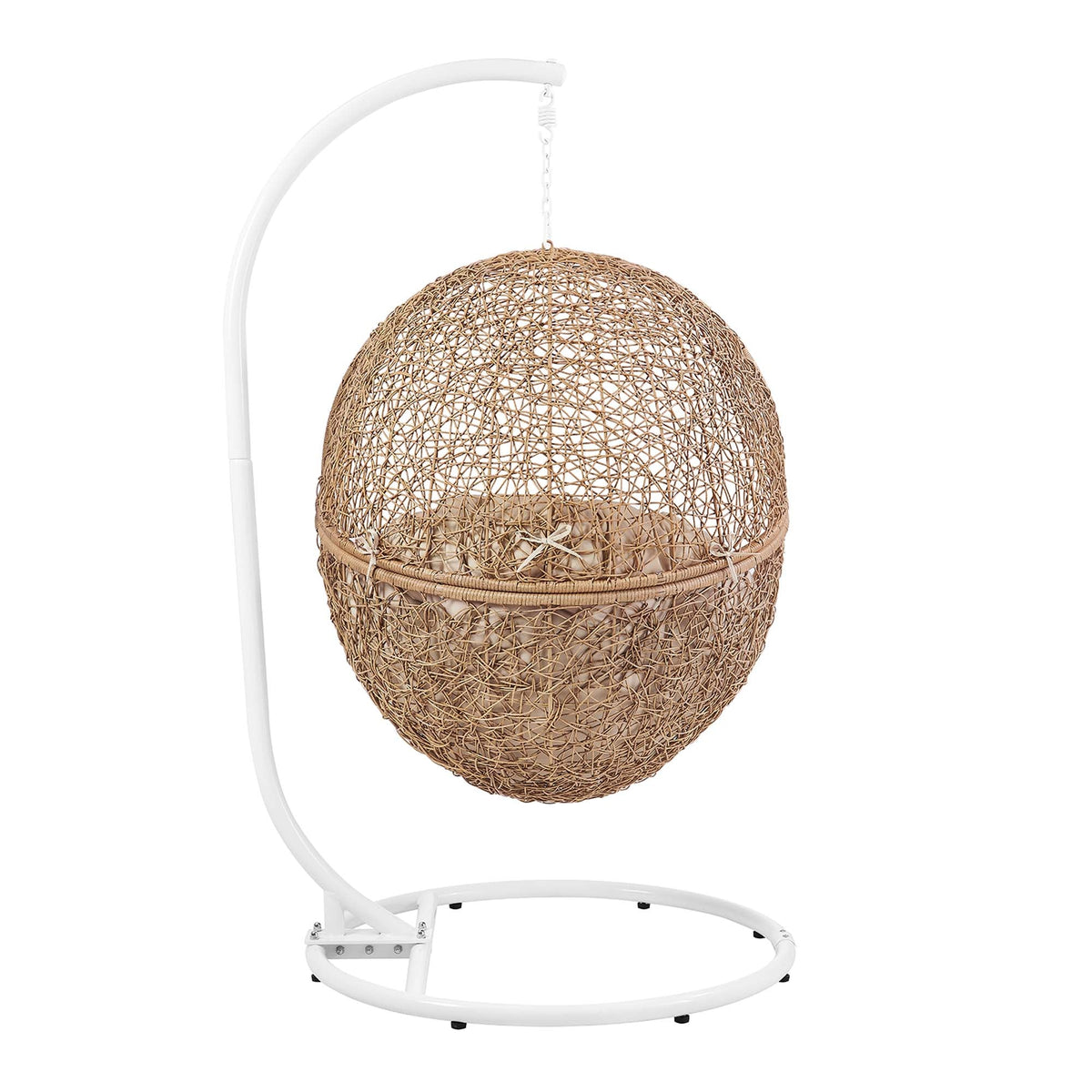Encase Cappuccino/Beige Outdoor Patio Rattan Swing Chair