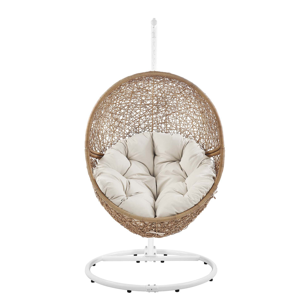 Encase Cappuccino/Beige Outdoor Patio Rattan Swing Chair