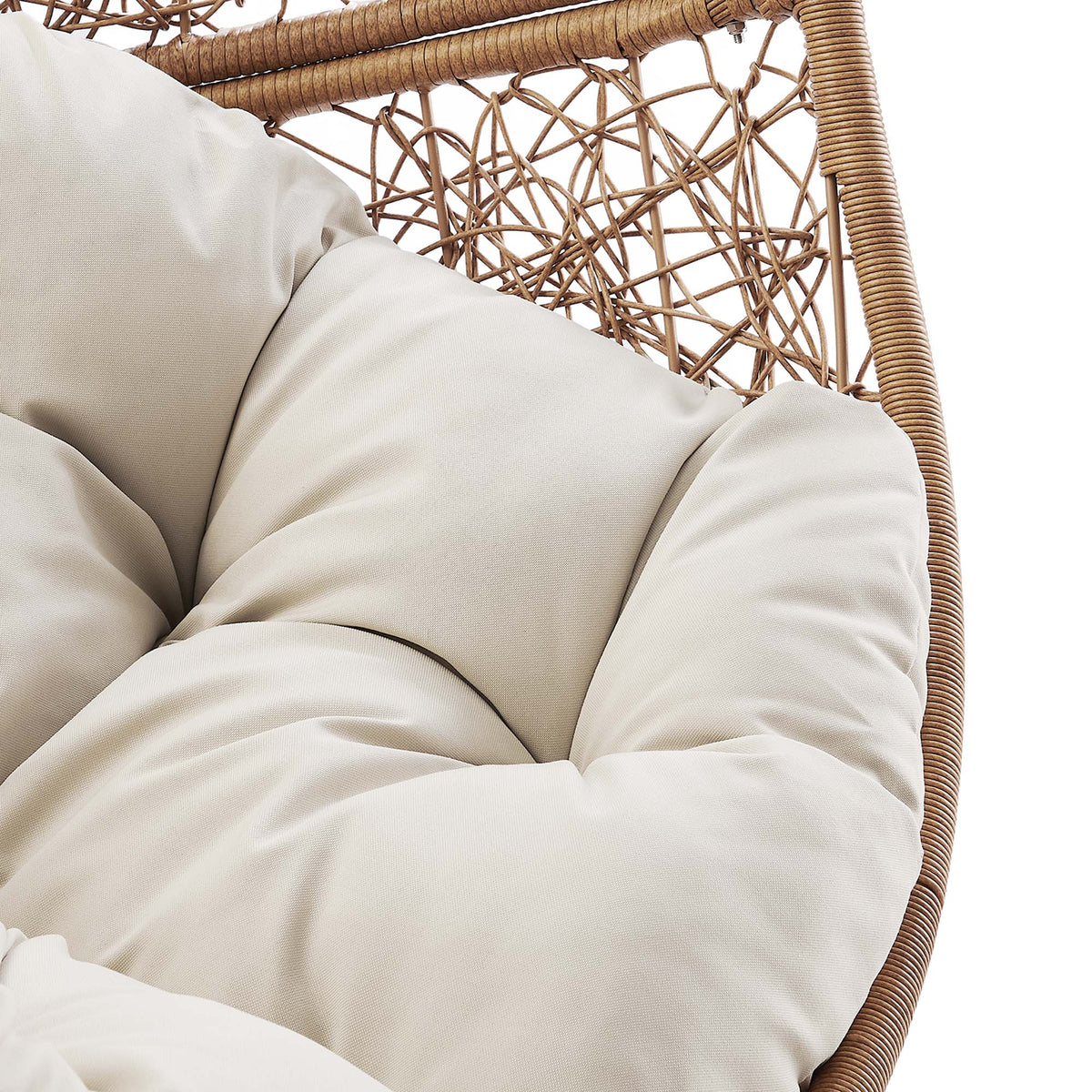 Encase Cappuccino/Beige Outdoor Patio Rattan Swing Chair
