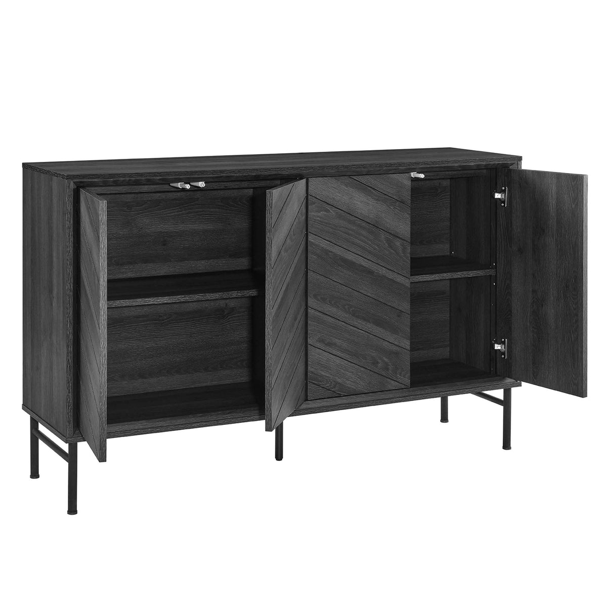 Harper Black Chevron Sideboard
