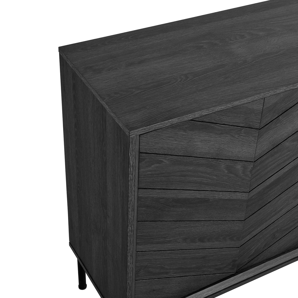 Harper Black Chevron Sideboard