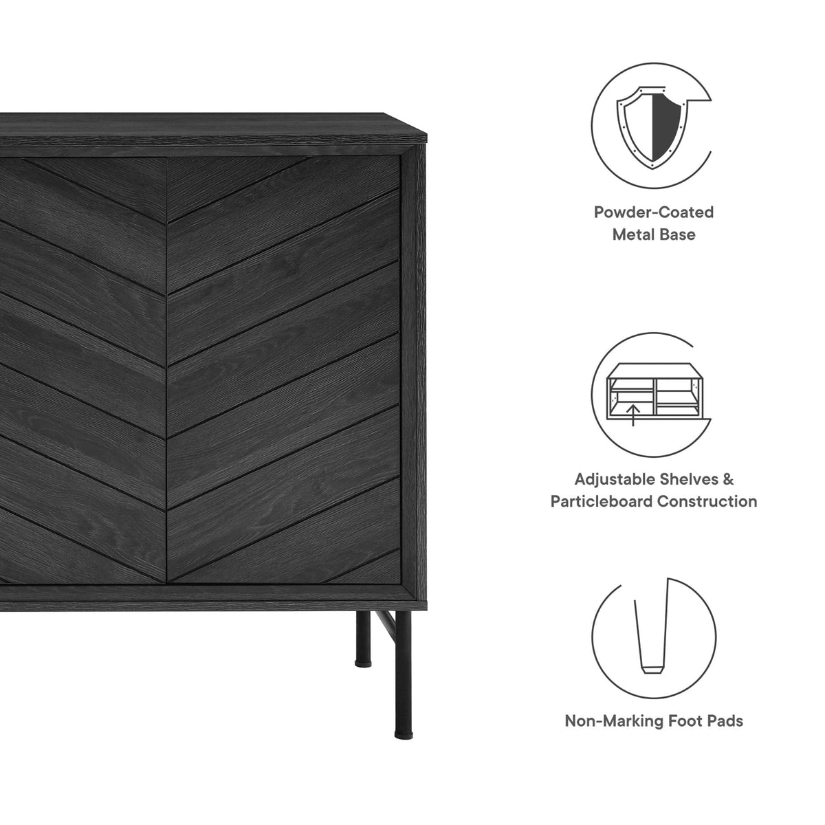 Harper Black Chevron Sideboard