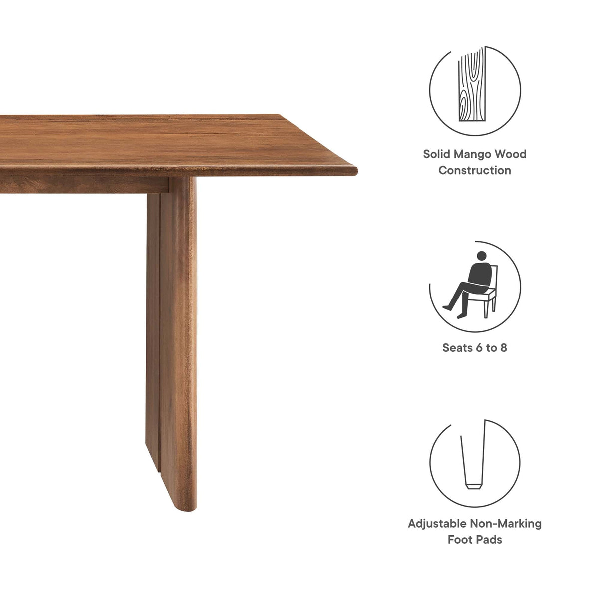 Amistad Walnut 72" Dining Table