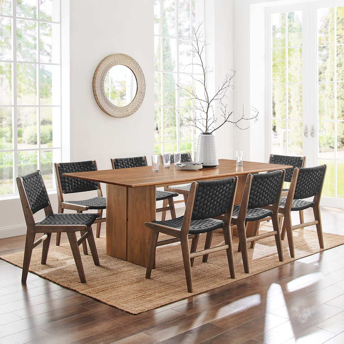 Amistad Walnut 86" Wood Dining Table
