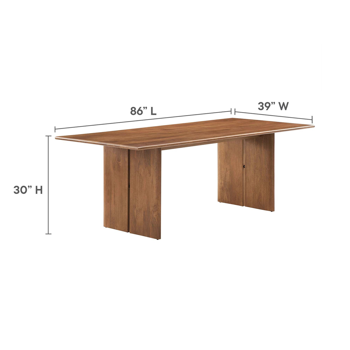 Amistad Walnut 86" Wood Dining Table