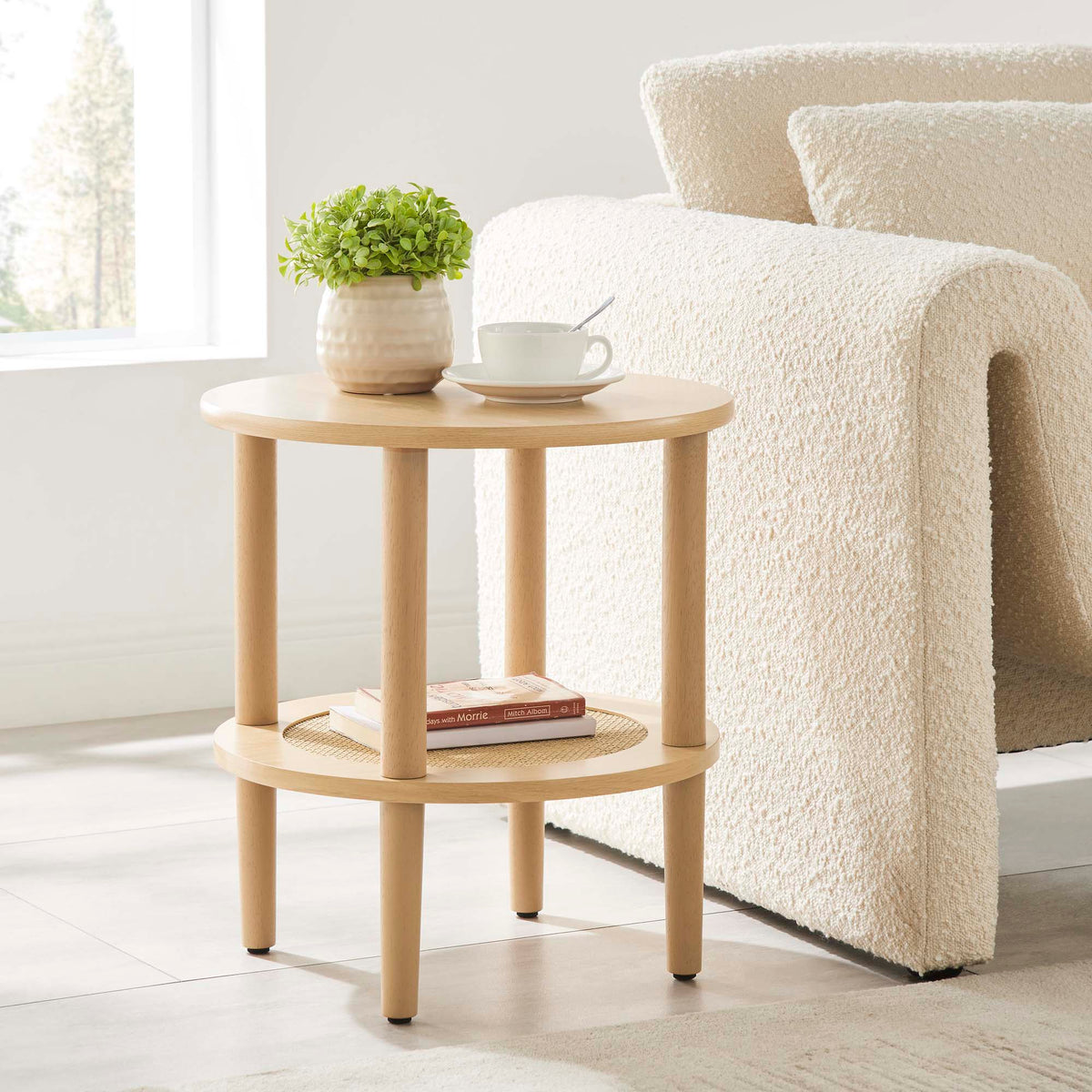 Torus Oak Round Side Table