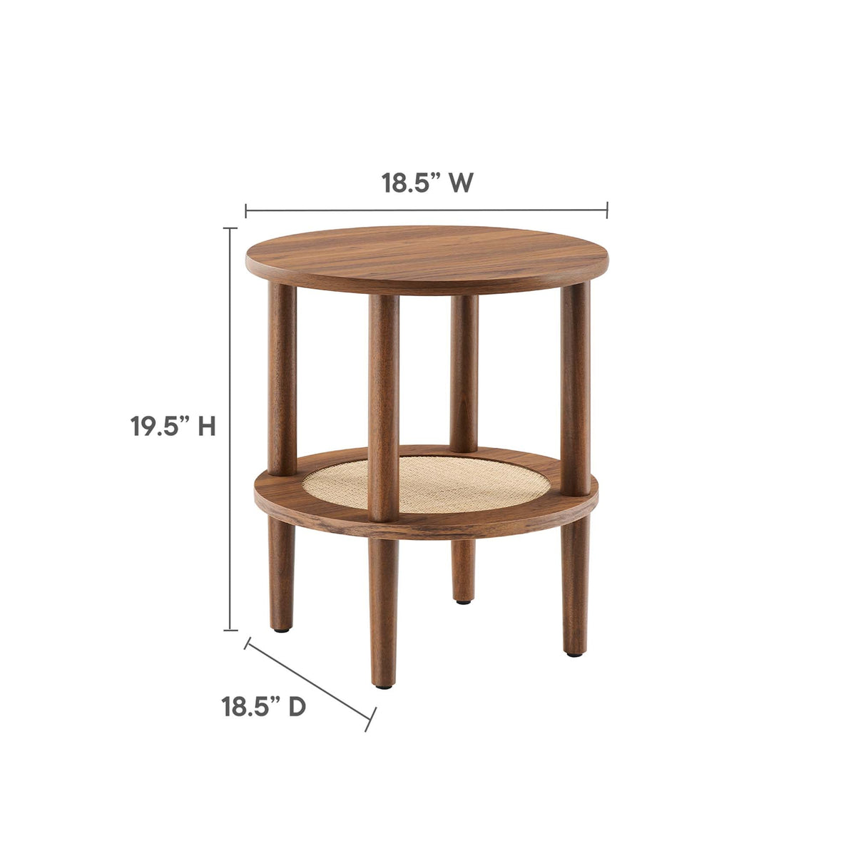 Torus Walnut Round Side Table