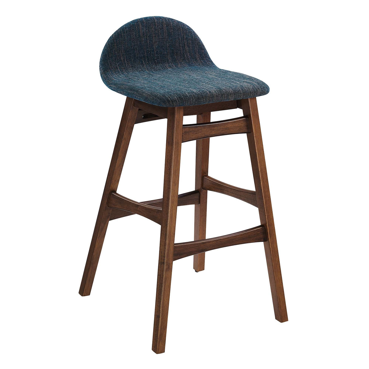 Juno Navy Fabric Wood Bar Stool (Set of 2)