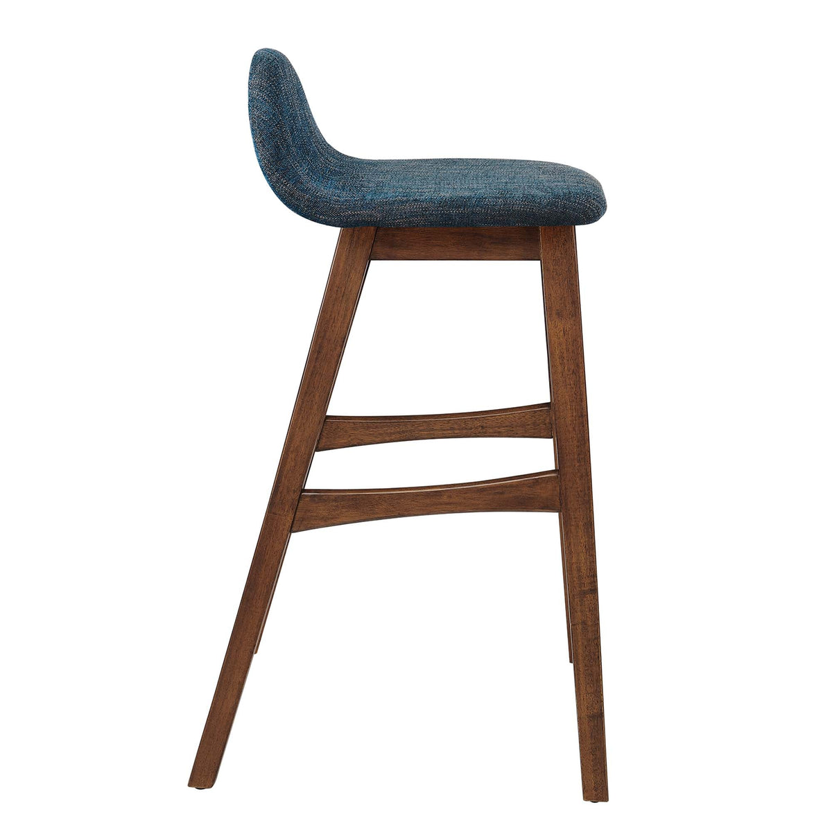 Juno Navy Fabric Wood Bar Stool (Set of 2)
