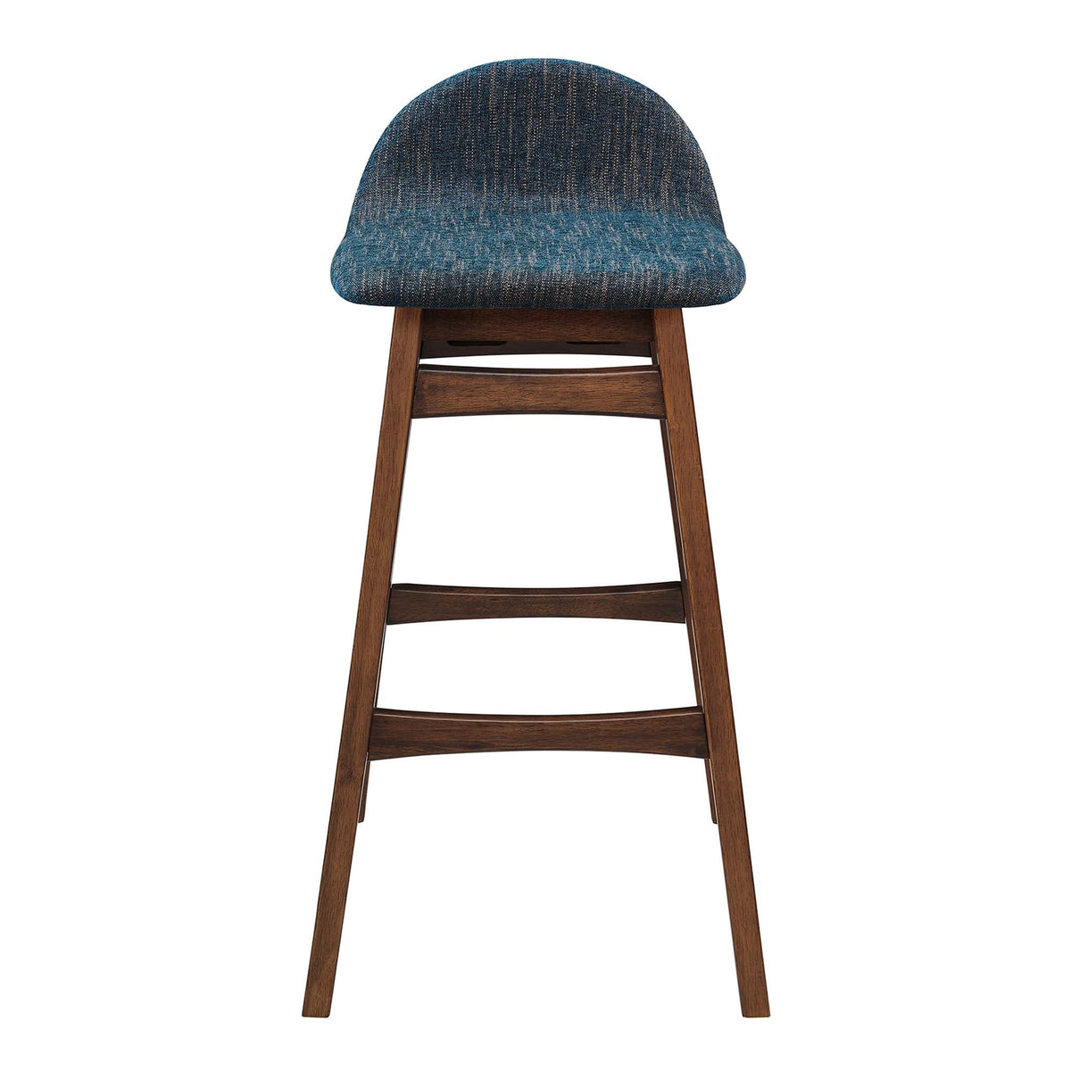 Juno Navy Fabric Wood Bar Stool (Set of 2)