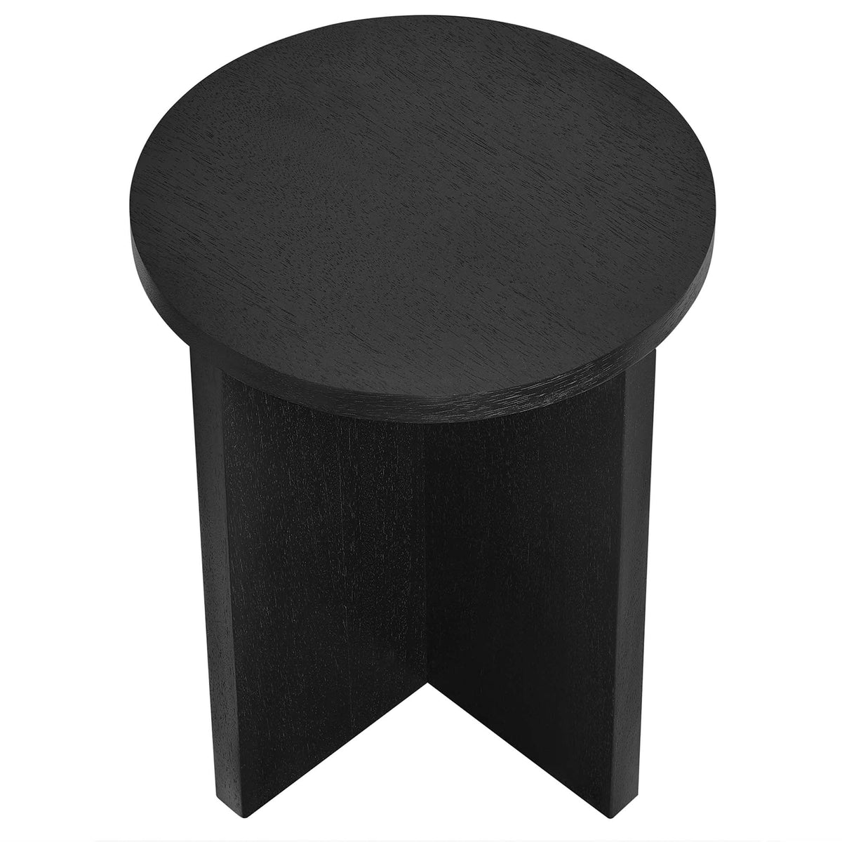 Silas Black Round Wood Side Table