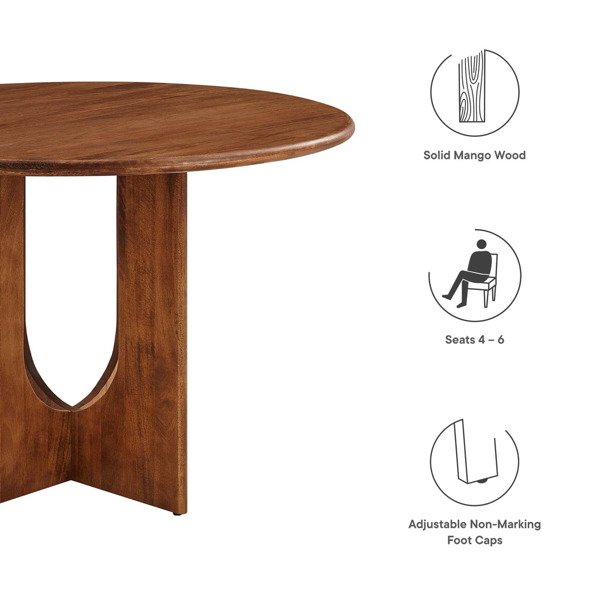 Rivian Walnut Round 48" Wood Dining Table