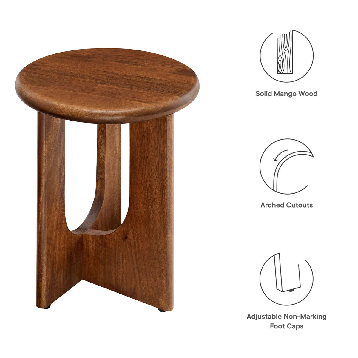 Rivian Walnut Round Side Table