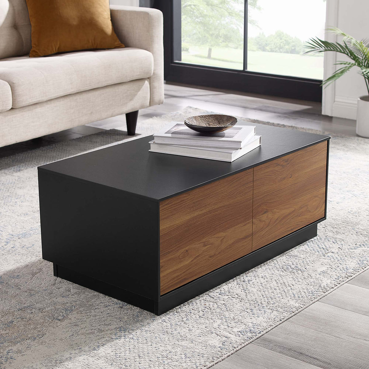 Holden Black/Walnut 36" Coffee Table