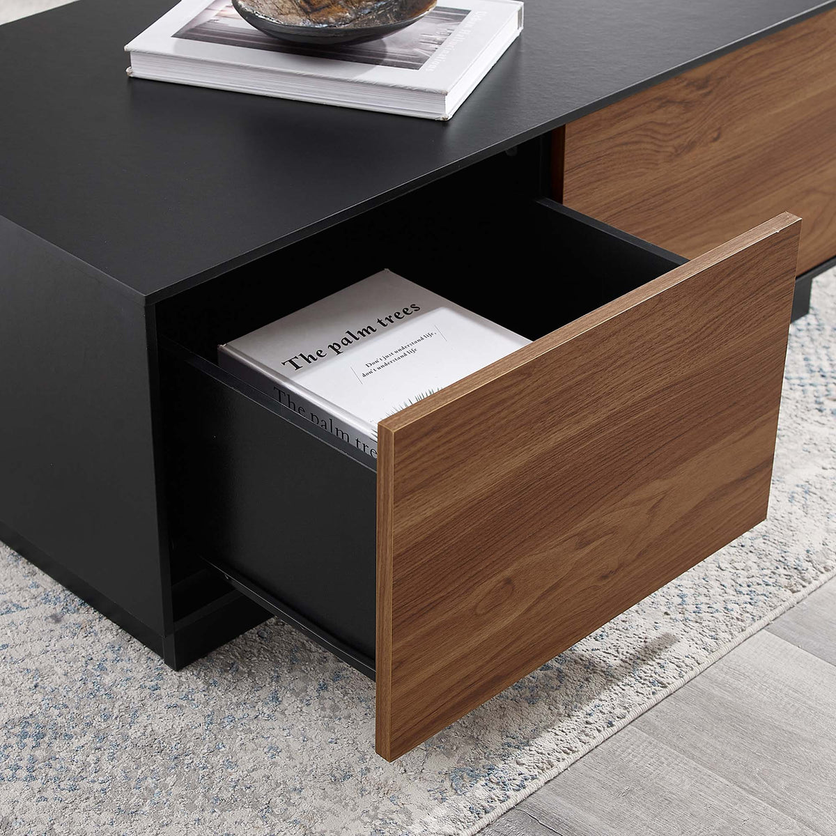 Holden Black/Walnut 36" Coffee Table