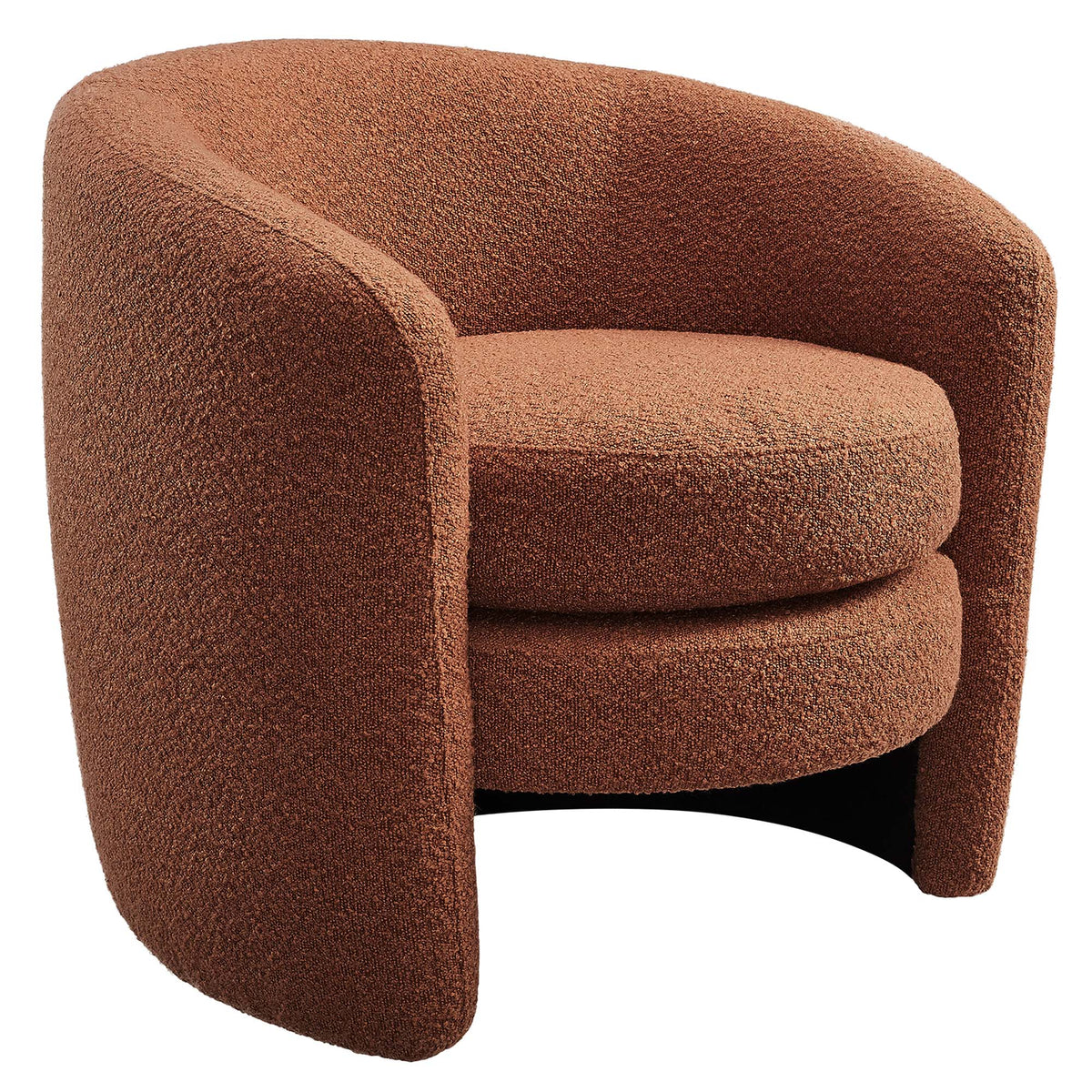 Affinity Rust Upholstered Boucle Fabric Curved Back Armchair