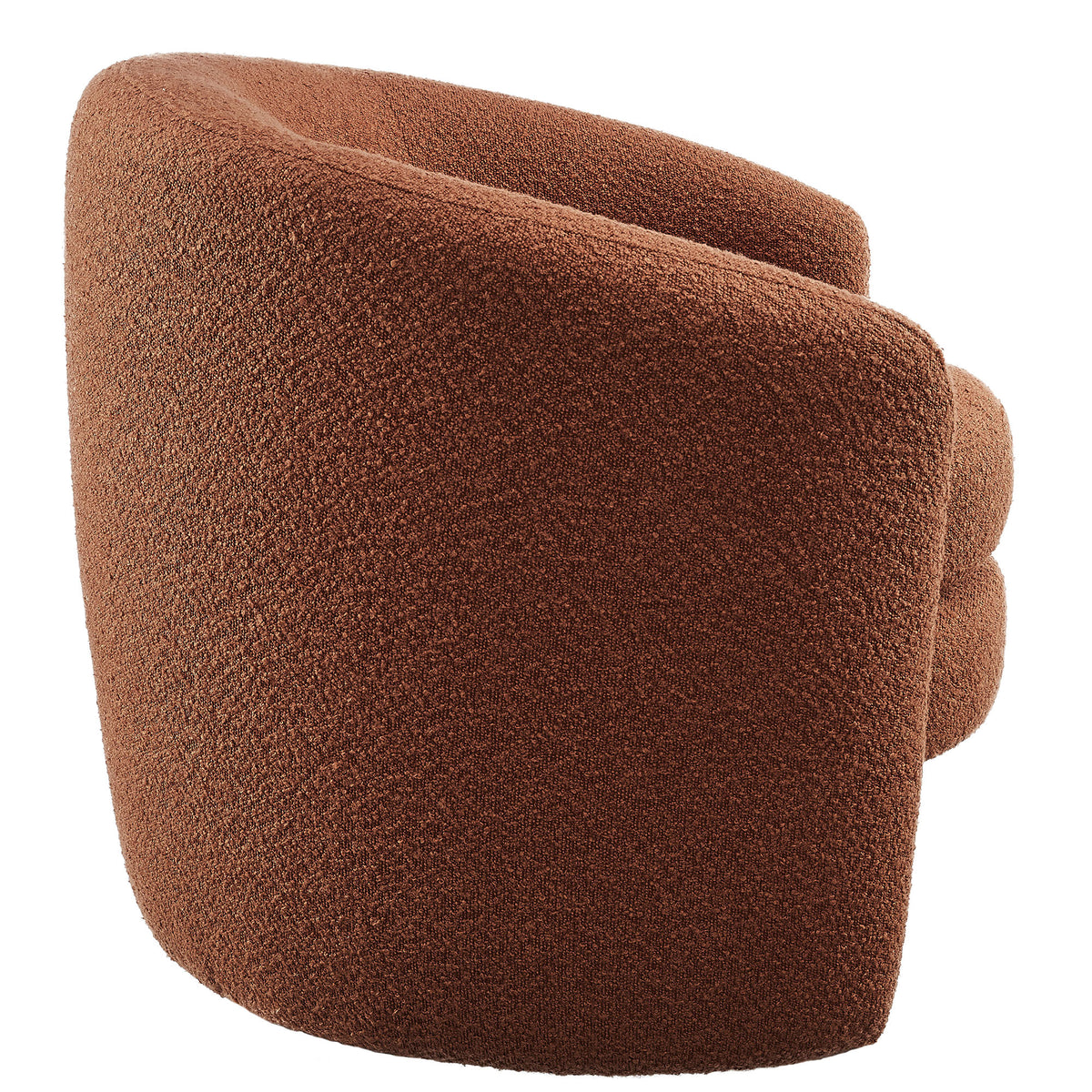 Affinity Rust Upholstered Boucle Fabric Curved Back Armchair