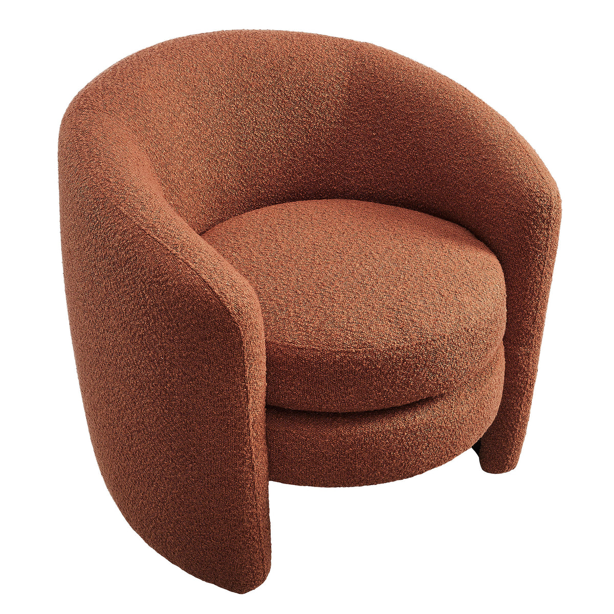 Affinity Rust Upholstered Boucle Fabric Curved Back Armchair