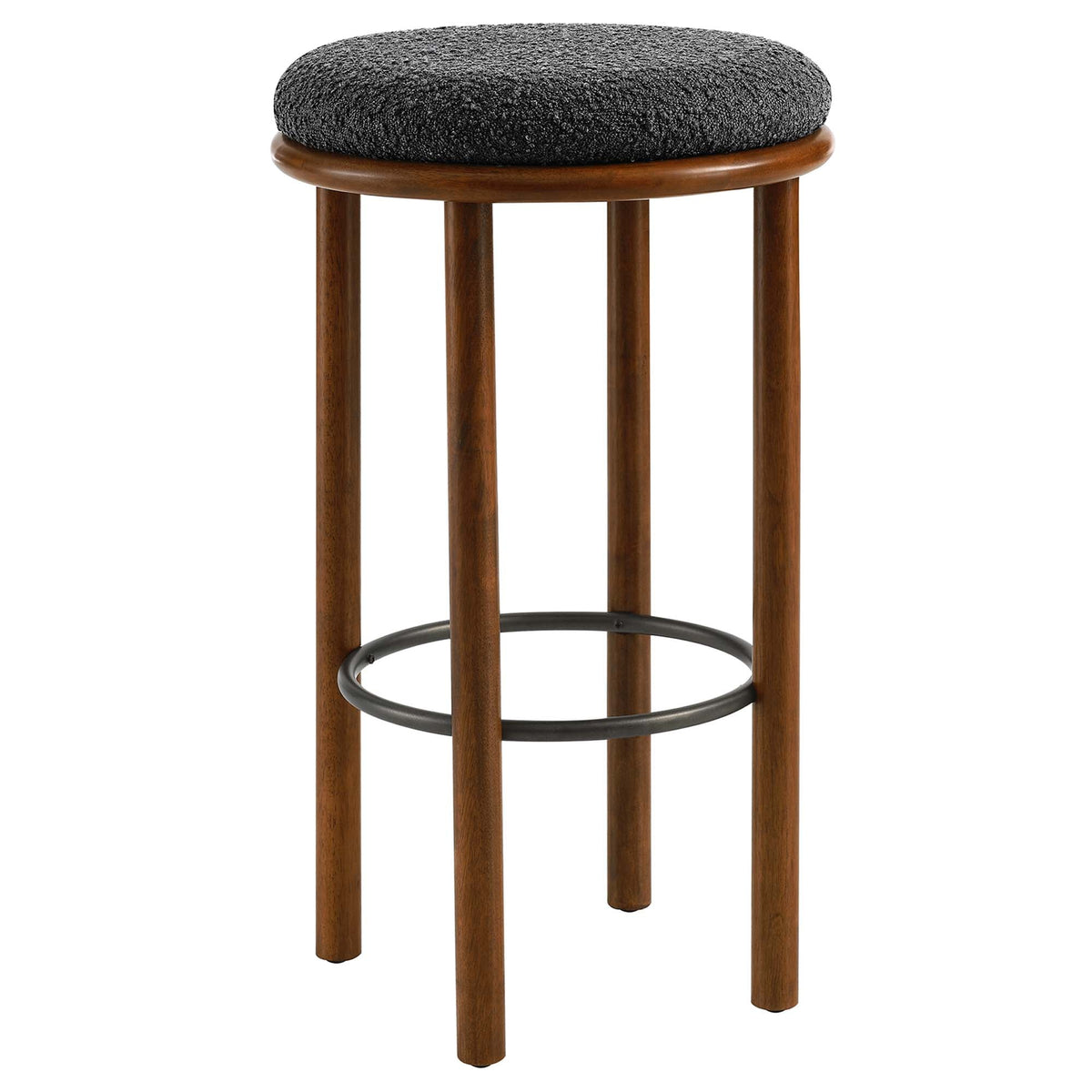 Fable Walnut/Charcoal Boucle Fabric Bar Stools (Set of 2)