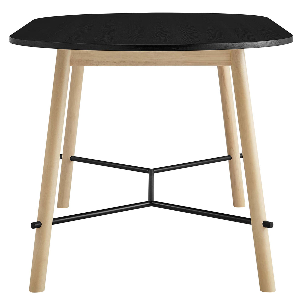 Infuse Black/Oak 71" Wood Grain Dining Table